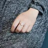 웨딩 반지 Yunkingdom Fashion Square CZ Silver Color Bride 'for Women Luxury Engagement 도매 보석 Giftswedding