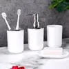 Bath Accessory Set Bathroom Accessories 4 Pieces Home Toothbrush Holder Soap Dispenser Mouthwash Cup Dish Essentials