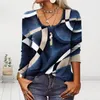 Women's Blouses Ethnic Lady Spring Top losse herfst blouse geometrische print lange mouwen dames t-shirt aankleden