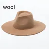 Sombreros de ala ancha Fedora Sombrero de lana de gran tamaño 9,5 cm Grandes hombres y mujeres poco profundos Love Top Wild Jazz Felt