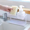 Kitchen Storage Sink Double-layer Drain Rack Countertop Shelf Holder Organizer For Sponge Hand Sanitizer Bath (White)