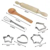 Bakware tools 11pcs/set kids kook- en bakset keuken deluxe chef -kok kostuum doen alsof rollenspel kit schort hoed sets sets