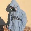 Mens Hoodies Sweatshirts Y2K broderade trycktröjor Män mode överdimensionerade full zip upp huvtröja Hip Hop Långärmare Jacka Coat Streetwear 230114