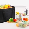 Dinnerware Sets 4 Pack Grocery Bags Reusable Thermal Cooler Tote Leakproof With Zipper Keeps Or Cold Great For Delivery