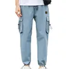 Men's Pants Streetwear Multi Pockets Cargo Harem Hip Hop Casual Male Track Elastic Waist Drawstring Jogger TrousersMen's