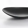 Platen 1 pc's jongere diepe plaat ovaal ingot frosted zwart el Japanse dim sum zeevruchten sushi imitatie porselein servies