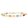 Bracciali Catena Ragazze in stile europeo e americano Braccialetto di cristallo colorato artificiale Bracciale arcobaleno dolce placcato oro 18 carati Gioielli per feste di compleanno