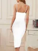 Casual Dresses Solid Sexy Slash Neck Pencil Dress Spandex Women Knee Length All-Season None Sleeveless