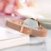 Montres-bracelets Femmes De Luxe Or Rose Montre-Bracelet Élégant Mince Milan Acier Horloge Cadeau Parfait Pour Maman Petite Amie Montre Femme 2023 Heures