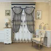 Curtain Light Blue European Classic Luxury Floor Curtains For Living Room Window High Quality Voile Bedroom/ El /kitchen