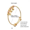 Bangle 4pcs/Lot Dubai For Girls/Baby Gold Color Charm Beads Bangles Bracelet Jewelry Child Party Gifts