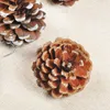 Christmas Decorations 6/15 PCS Natural Hanging Wood Pinecone For Tree Pine Cone String Dried Decoration Kid Craft Gift Y