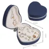 Sachets de bijoux DoreenBeads Sweet Heart Box Portable Storage Organisateur Collier d'oreille Collier PU Cuir Affiche de voyage Étui