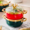 Skålar europeiska keramiska snabba nudelskål med lock glas student sovsal kreativ hem restaurang stor soppa äter