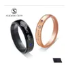 Band Rings Creative Stainles Çelik CZ Yüzük Sevenler için Diy Kral ve Kraliçe Nişan Düğün Çift 79 Sevgililer Günü Jewelryy Dr Dhrpx