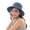 Breda randen hattar utomhuskvinnor Cap Foldble Bowknot/Ribbon Decor Suncreen Summer Beach Lady Girl Straw Hat CX17