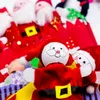 Dekoracje świąteczne lixf kciuki zabawkowe rękawiczki Snowman Santa Claus tkanina Lalka Rękawica Plush Finger Cartoon Story Telli