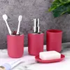 Bath Accessory Set Bathroom Accessories 4 Pieces Home Toothbrush Holder Soap Dispenser Mouthwash Cup Dish Essentials