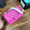 Детские сумки CC Bag Womens Fuchsia Классический мини -лопаток квадратный пакет квадратный пак