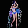 Stage Wear Sexy Laser Tassel Bikini Female Dancer Costume Nightclub Gogo Dance Outfit Rave Bar Show Dancing Clothes VDB3446