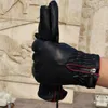 Пяти пальцев перчатки женские зимние теплые кожа кожа кожа Мужские тепловые гусеницы Guantes Gloves1