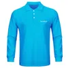 Men's Polos Men 3D Polo Shirts Blue Gradient Casual Loose Harajuku Long Sleeve Print Plus Size S-5XL