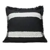 Pillow DUNXDECO Classical Stripe Square Case Modern Room Luxury White Black Linen Cotton Sofa Chair Bedding Cojines Deco