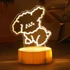 Night Lights 3d Led Acrylic Light Cartoon Animal Shape Energy Saving Bedroom Bedside Lamp Birthday Gifts