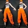 Stage desgaste DJ fantasia de jazz dança de hip-hop adultos roupas de performance de manga odeia de calças soltas roupas SL4544
