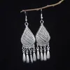 Dangle Earrings مجوهرات الثريا للنساء النمط العرقي مياو الفضة الرجعية التبتية العطلات الأزياء الأزياء المجوهرات