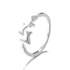 Bruiloft ringen Koreaanse boog-knoop open ring heldere zirconia love bowknot boogvinger vrouwelijke sieraden valentijnsdag cadeau