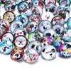 Charm Bracelets Royalbeier 50pcs/lot Mixed Patterns Fit 18mm Snap Glass Buttons Jewelry Cabochon Beads For Making MG014