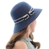 Breda randen hattar utomhuskvinnor Cap Foldble Bowknot/Ribbon Decor Suncreen Summer Beach Lady Girl Straw Hat CX17