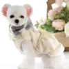 Dog Apparel Lollypop Fuax Fur Winter Dress Coat With Warm Collar Princess Girl Clothes Pet Supplies