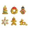 Christmas Decorations 6/12pcs Wooden Tree Ornaments DIY Decor Wood Deer Snowman Pendant Decoration For Home Xmas Gift F