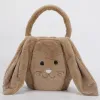 Party Favor Fuzzy Long Ears Easter Bucket Plush Furry Bunny Gift Bags Easter Baskets bb0121