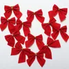 Décorations de Noël -24pcs Décoration Ornement Suspendus Bowknot Bow Papillon Decore Arbre Mignon (24pcs Rouge)