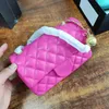 Детские сумки CC Bag Womens Fuchsia Классический мини -лопаток квадратный пакет квадратный пак