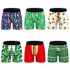 Underpants Мужчины нижнее белье рождественское печатное пенис мешочек Boxershorts Calzoncillos hombre трусики дышащие боксерские шорты плюс размер