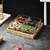 Plates Multi Grids Creative Glass Dessert Fruit Plate Snack Candy Box Afternoon Tea Ktv Bar Serving Tray