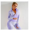 Active Sets Gym Sport Zipper Seamless 3 Piece Set Yoga Women Hip Lifting Stretch Workout Exercise Outfit Long Sleeve Legging Fitness Clothes