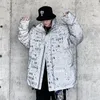 Men's Down Reflective Men Winter Jacket Parkas Coat Windproof Thicken Loose Outdoor Hip Hop Warm Erkek Giyim Streetwear BD50PS