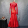 Scene Wear Ballroom Competition Dance Dress Women Dancewear Tango Waltz Dancing Standard White Red Modern Costumes