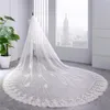 Bridal Veils 2023 Biała kości słoniowej dwie warstwy 350 cm koronkowe katedralne welon z grzebieniem Veu de Noiva Longo com Renda