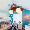 Kroonluchters Noordse houten kroonluchter kleur kunstvliegtuiglamp voor woonkamer kinderen jongens slaapkamer kinderkamer huis interieur kinderen