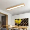Deckenleuchten, moderne LED mit Holz-Lampenschirm für Wohnzimmer, rechteckige Holzoberfläche, Schlafzimmer-Beleuchtungskörper