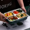 Conjuntos de utensílios de jantar caixa de aço inoxidável Bento Caixa japonês Almoço para crianças com compartimentos Contêiner de armazenamento de cozinha de mesa de mesa