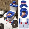 Рождественские украшения для ванной комнаты 3PCS/SET Рождественский украшение синего снеговика для туалета и коврик год дома