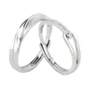 Pierścienie klastra moda 925 srebrna para prosta projekt otwarty regulowany pierścień dla mężczyzny i kobiet lekki luksusowy prezent świąteczny