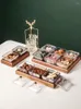 Plates Household Snack Platter Nordic Candy Box With Lid Living Room Combined Dried Fruit Plate Storage Glass Square Dishes